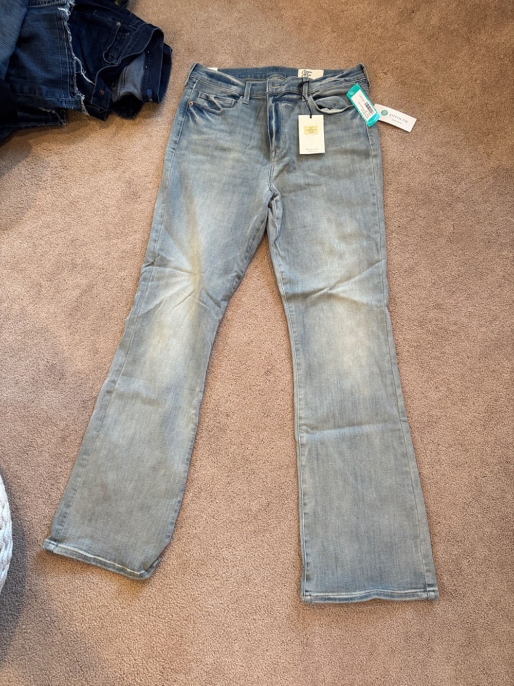 Women’s Light Blue Flare Jeans - Mid Rise Stretch Denim